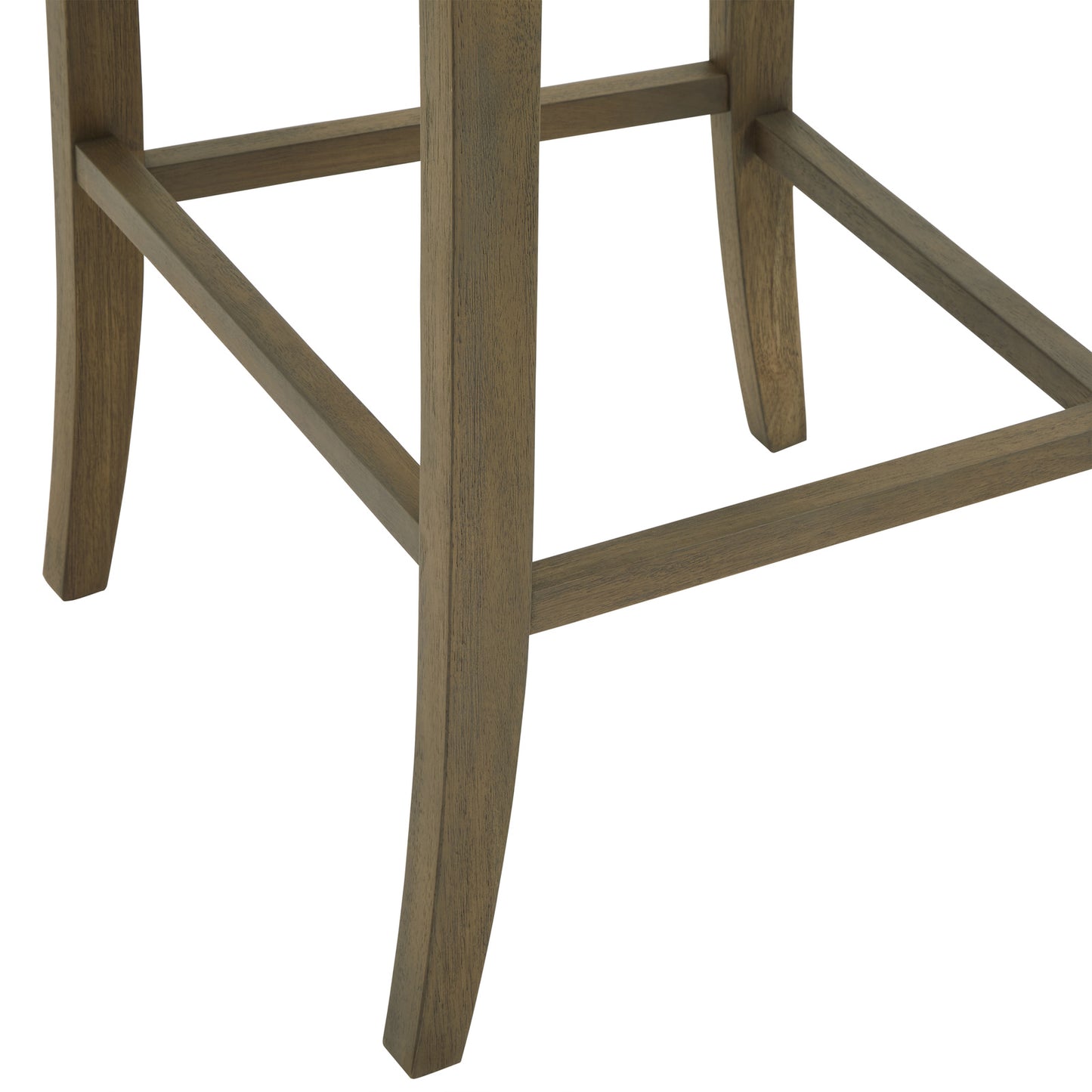 Dine and Dwell Liverpool grey upholstered bar stool with fabric seat and wooden legs, modern kitchen or bar seating.