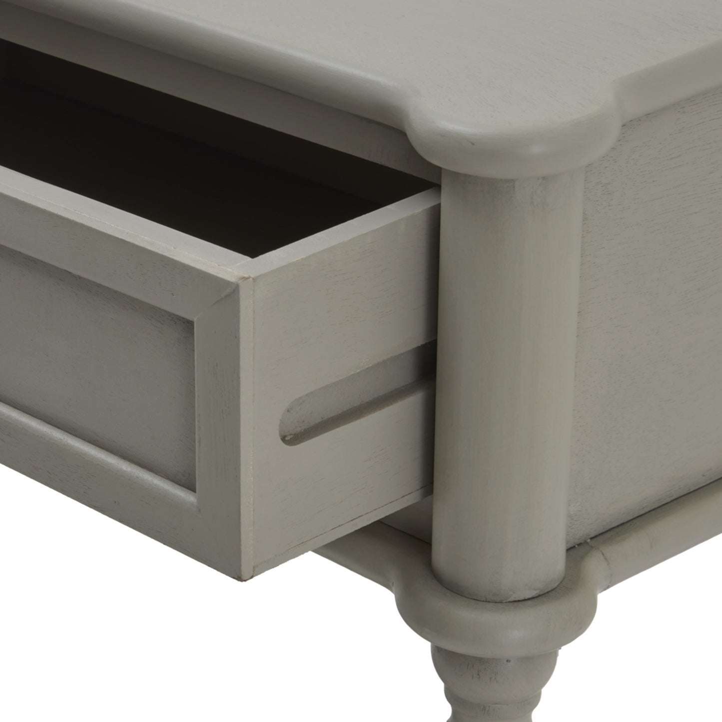 Brown solid wood Dine and Dwell Lavenham 2-drawer console table sideboard with a sleek design and sturdy construction.