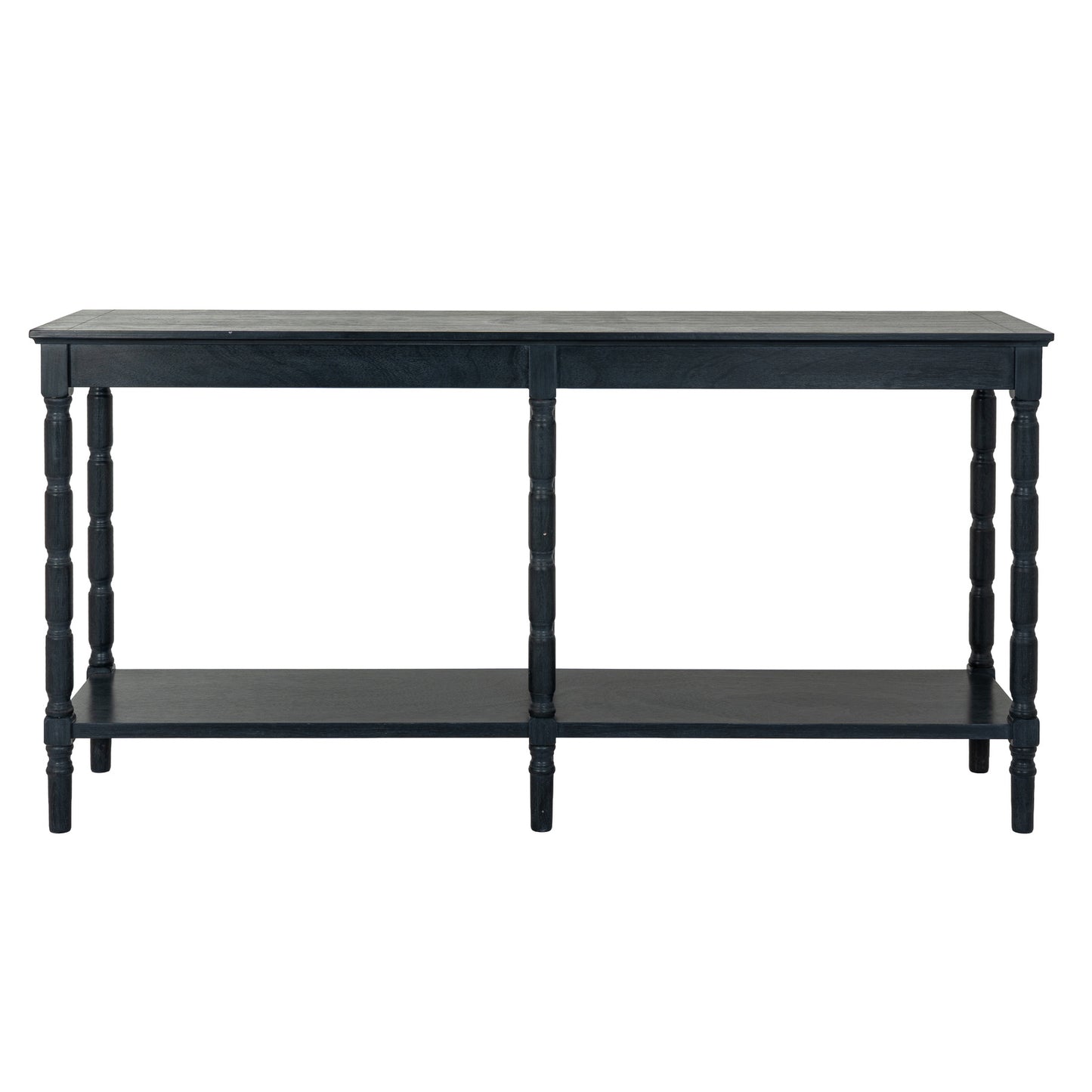 Black wood Dine and Dwell Bidbury large console table, sideboard with sleek modern design and spacious surface for living room decor.