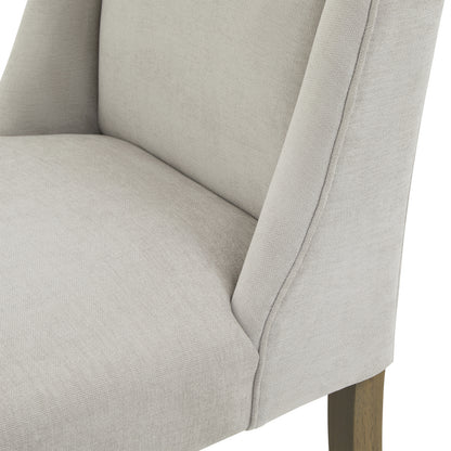 Dine and Dwell Bristol dining chair with grey upholstered fabric seat and wooden legs, ideal for modern dining rooms.
