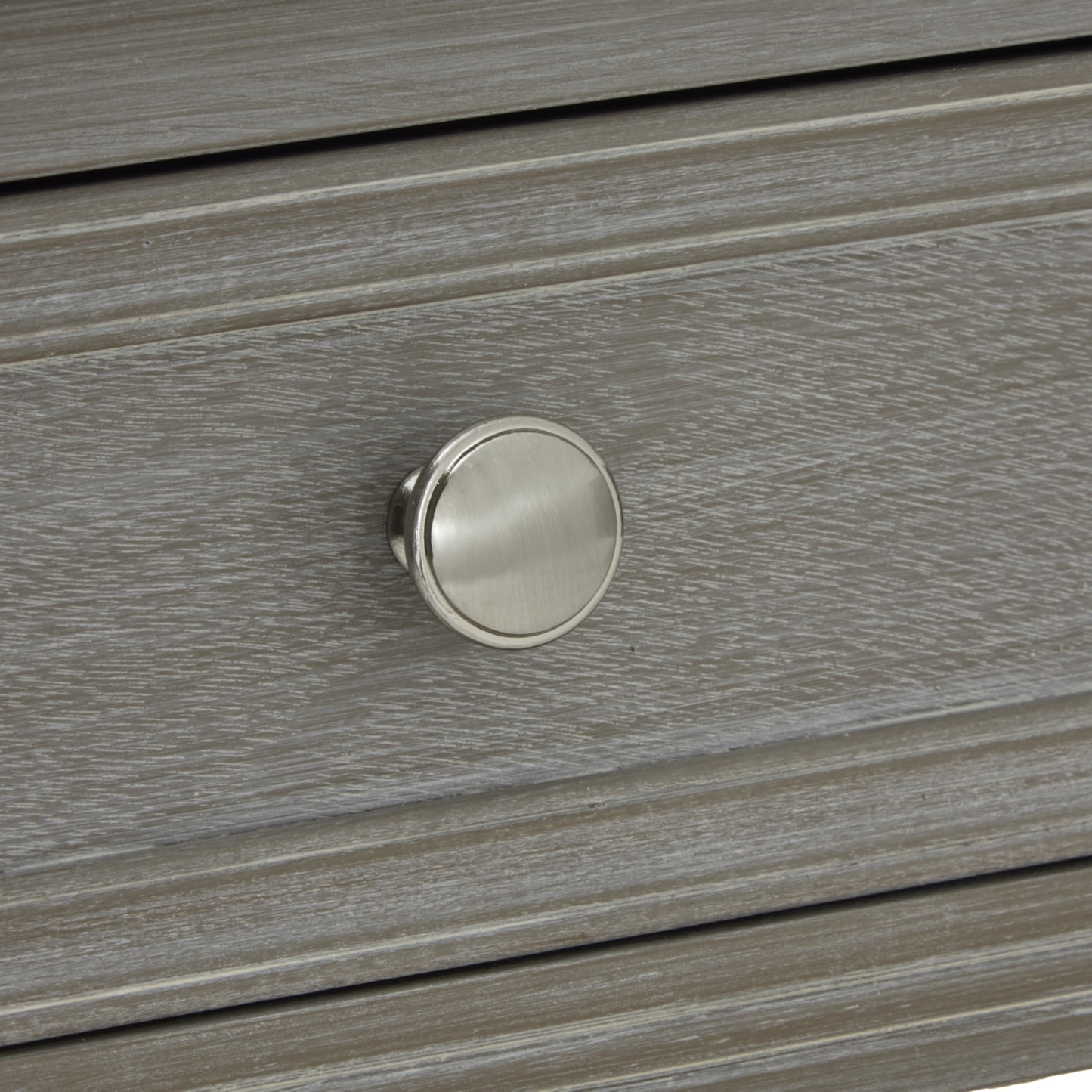 Grey washed wood Dine and Dwell Ledbury 2-drawer console table sideboard with modern design and sleek storage.