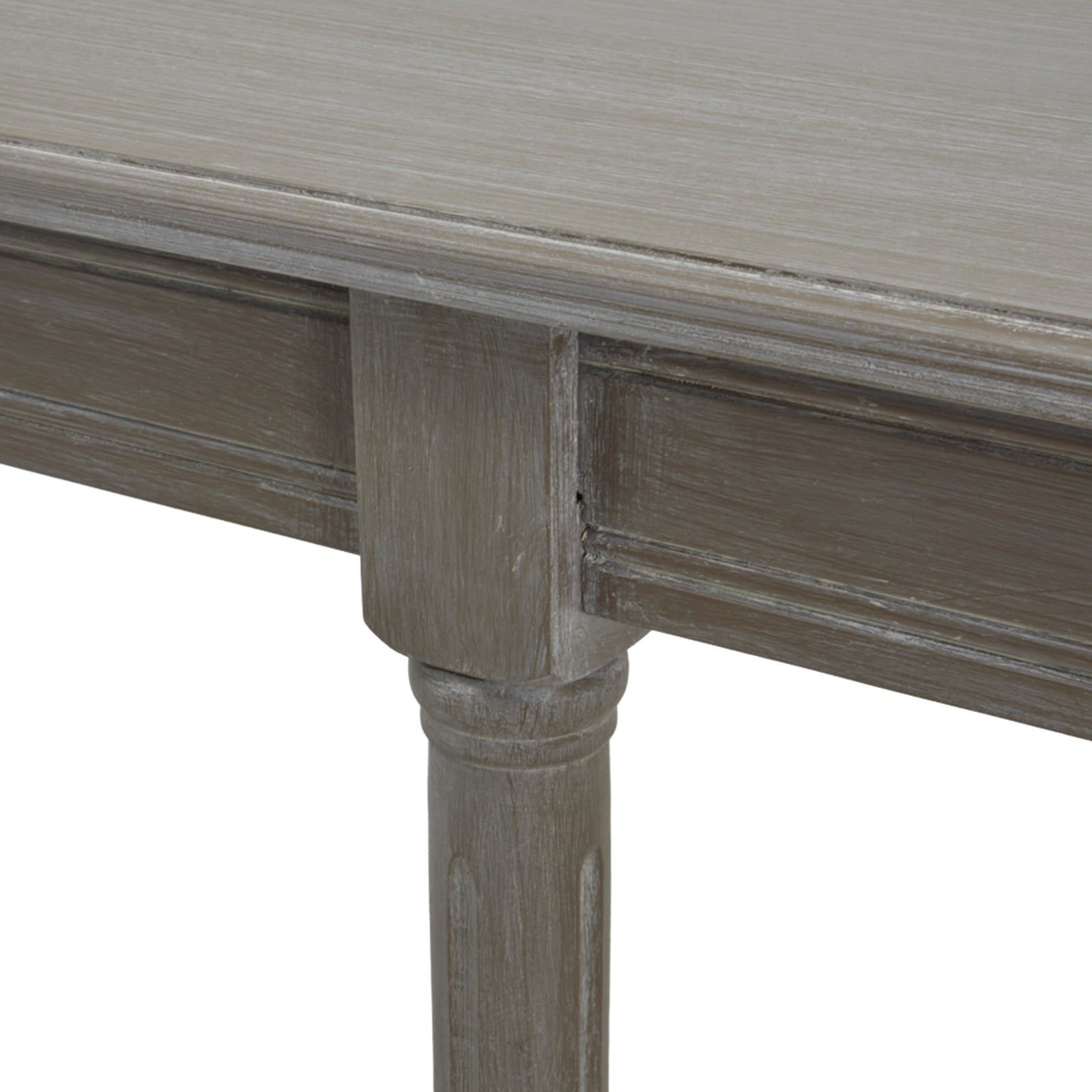 Dine and Dwell Ledbury large rattan sideboard with grey washed wood finish, featuring a console table design and spacious storage.