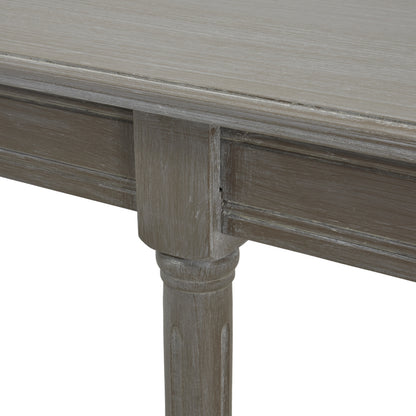 Dine and Dwell Ledbury large rattan sideboard with grey washed wood finish, featuring a console table design and spacious storage.