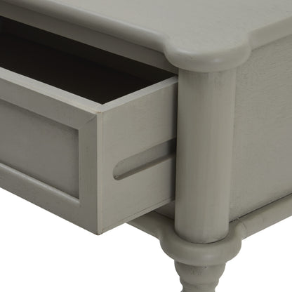 Brown solid wood Dine and Dwell Lavenham 2-drawer console table sideboard with a sleek design and sturdy construction.