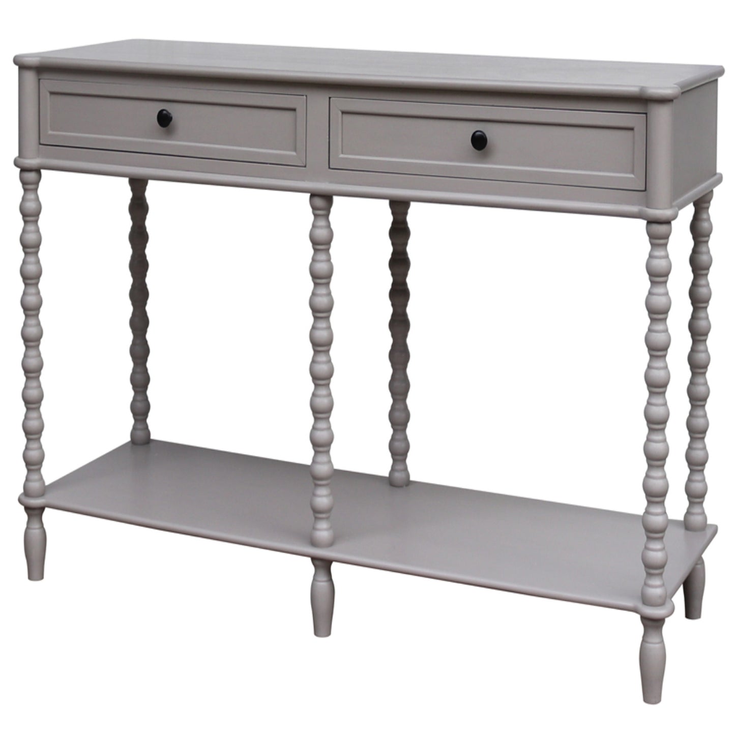 Dine and Dwell Lavenham large brown solid wood sideboard with two drawers, featuring a classic console table design.