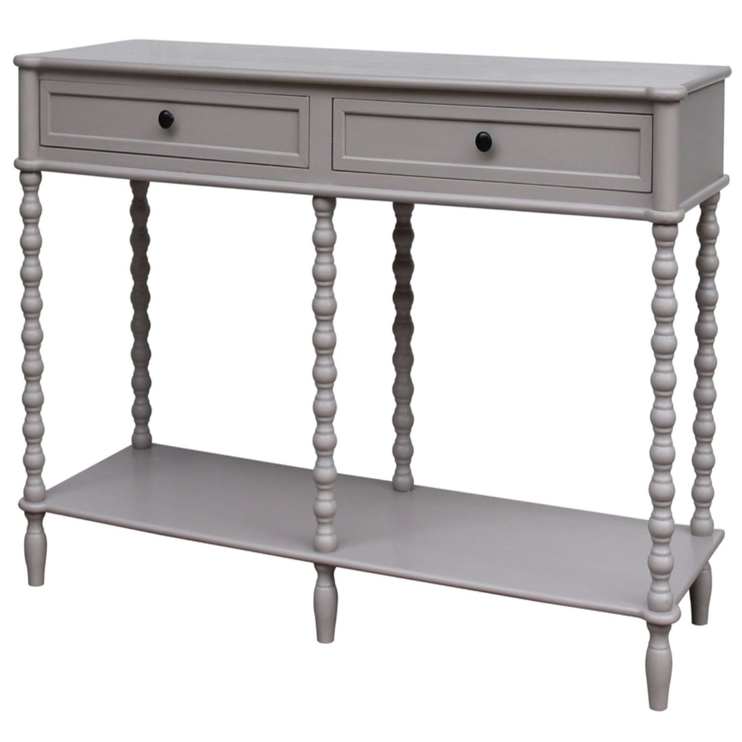 Dine and Dwell Lavenham large brown solid wood sideboard with two drawers, featuring a classic console table design.