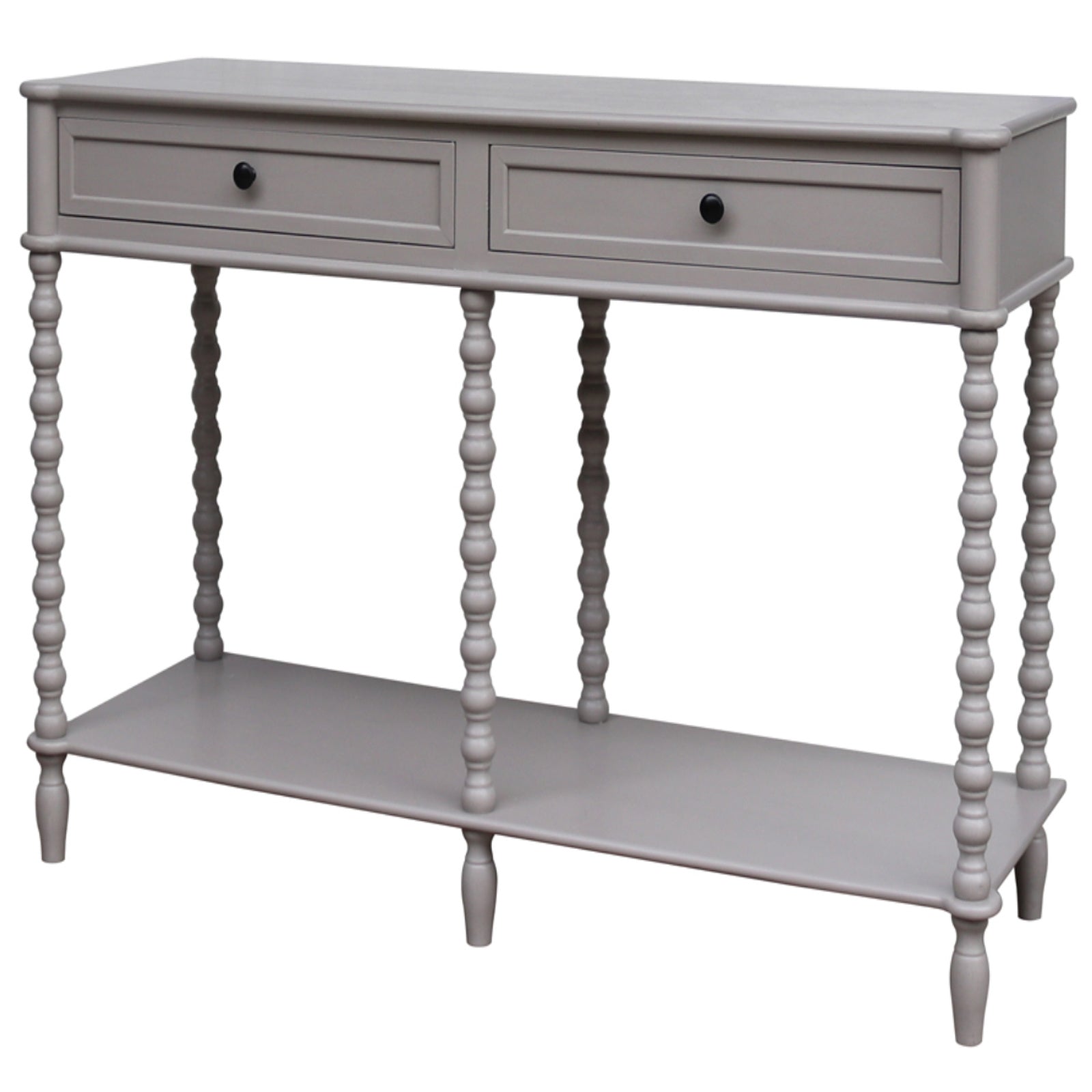 Dine and Dwell Lavenham large brown solid wood sideboard with two drawers, featuring a classic console table design.