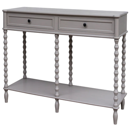 Dine and Dwell Lavenham large brown solid wood sideboard with two drawers, featuring a classic console table design.