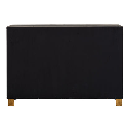 Dine and Dwell Lincoln black wood 2-door sideboard with sleek modern design and storage compartments.