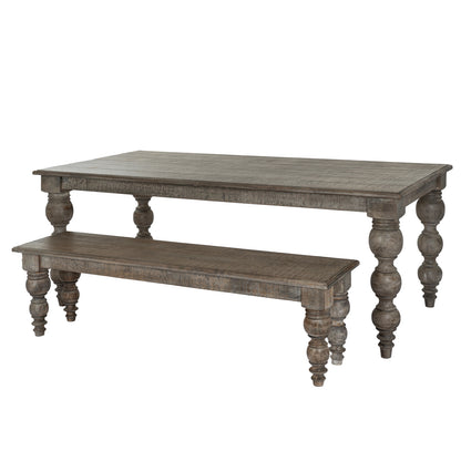 Brown wood Dine and Dwell St Ives rectangular dining bench with sturdy legs and smooth finish.