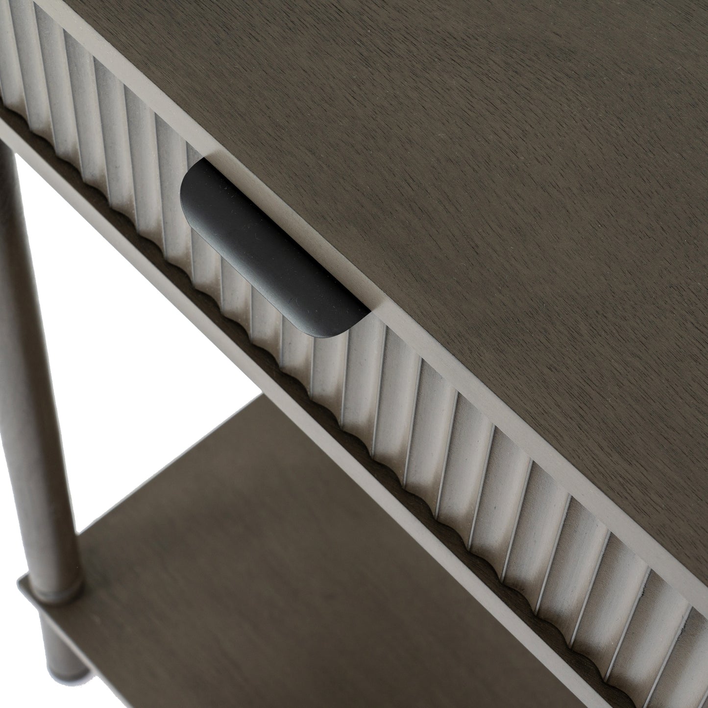 Dine and Dwell Shrewsbury 2-drawer console table in brown wood, showcasing a stylish sideboard with modern design and storage drawers.