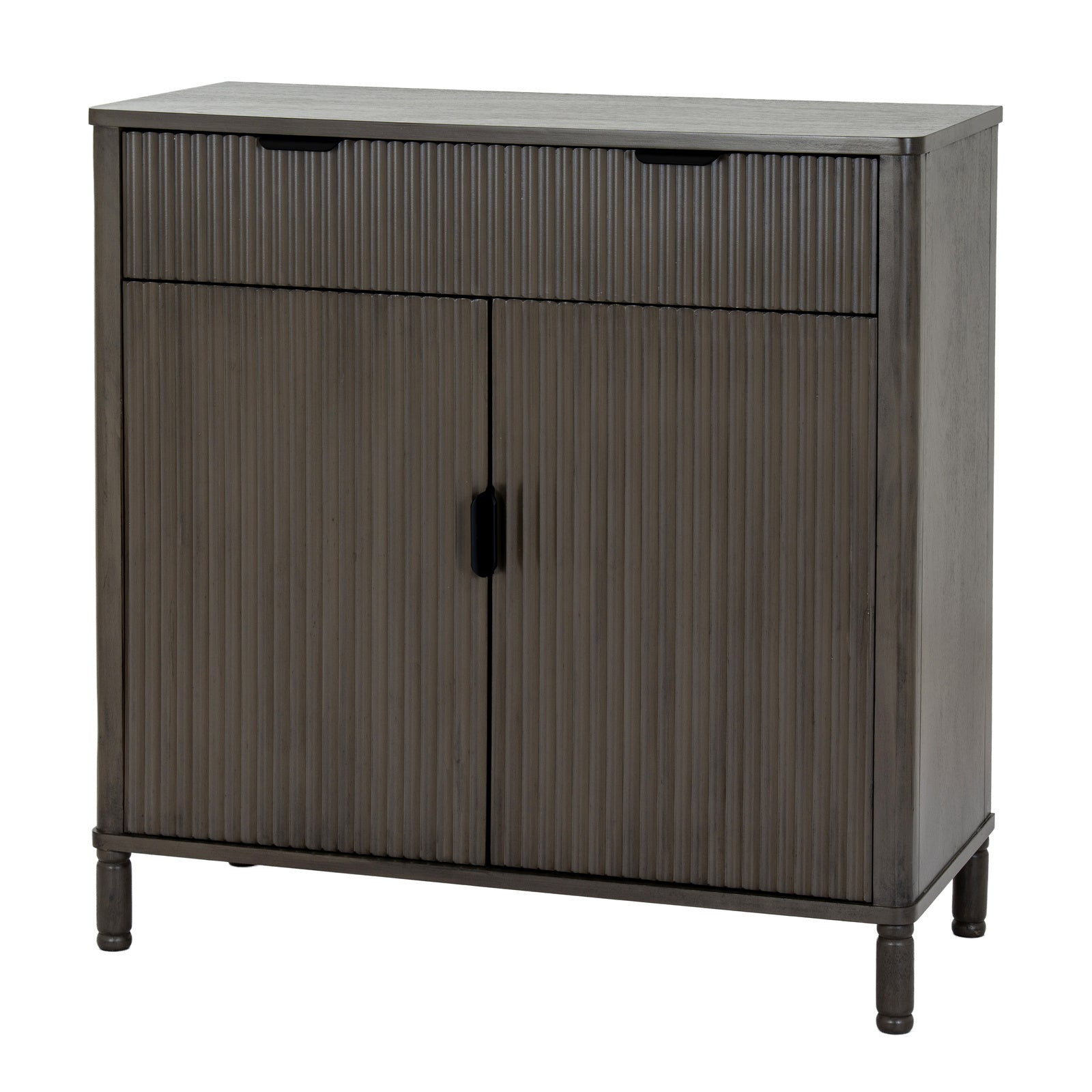 Brown wooden Dine and Dwell Shrewsbury cabinet with one drawer and two doors, featuring a classic design and natural wood finish.