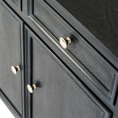 Dine and Dwell Bidbury black wood sideboard with 2 drawers and 2 doors, modern storage furniture for dining or living room.