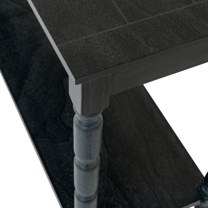 Black wood Dine and Dwell Bidbury large console sideboard table with spacious surface and storage drawers.