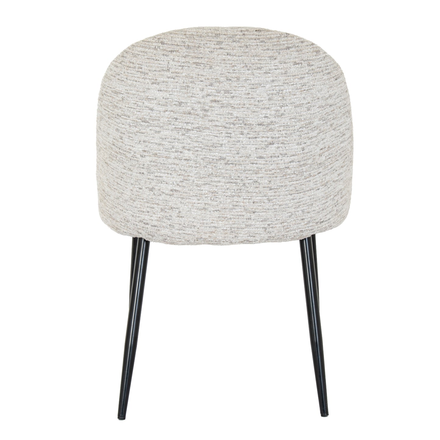 Dine and Dwell Sandwell dining chair with white upholstered fabric seat and black metal legs, modern and stylish for dining rooms.