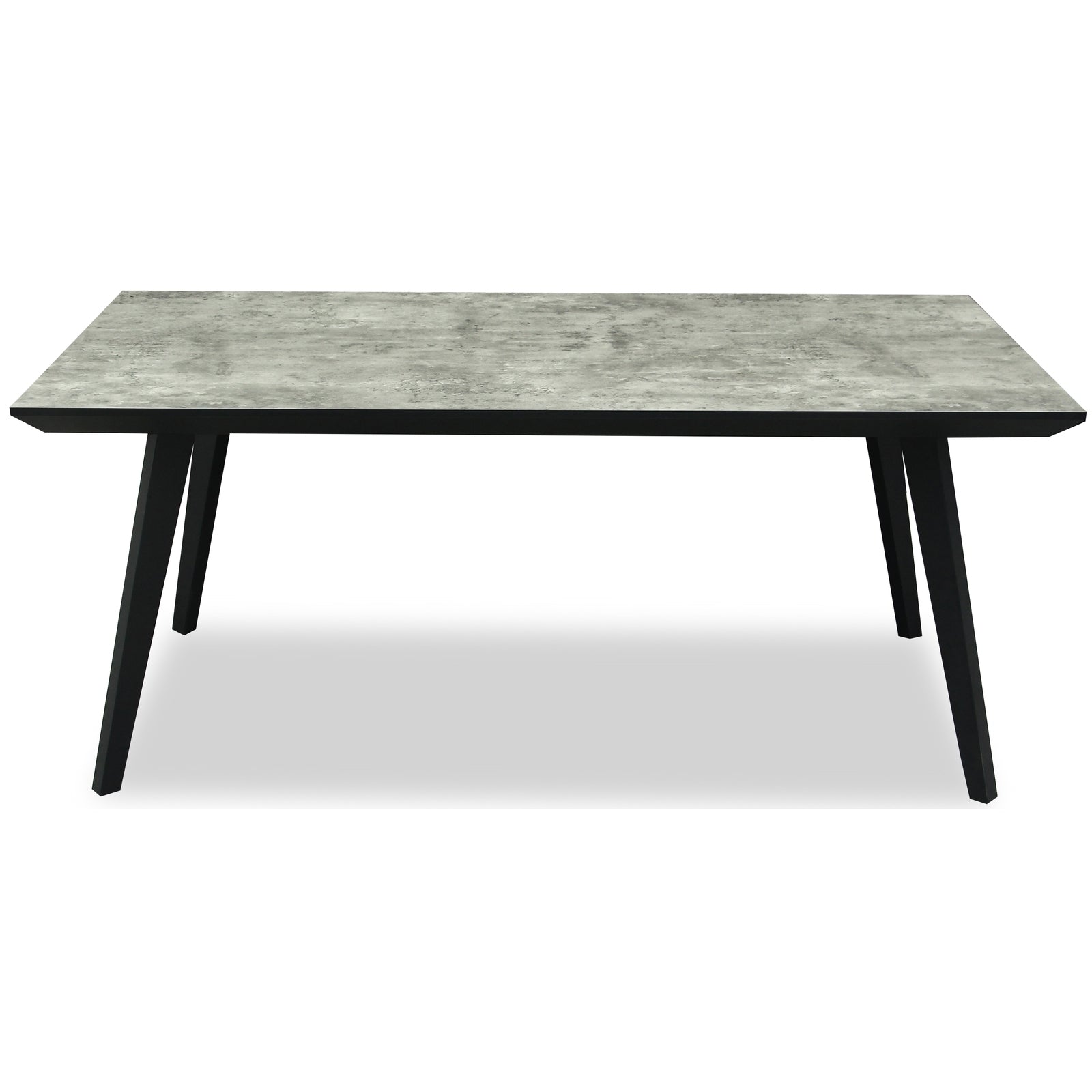 Grey and black metal Dine and Dwell Nottingham rectangular dining table with a sleek modern design.