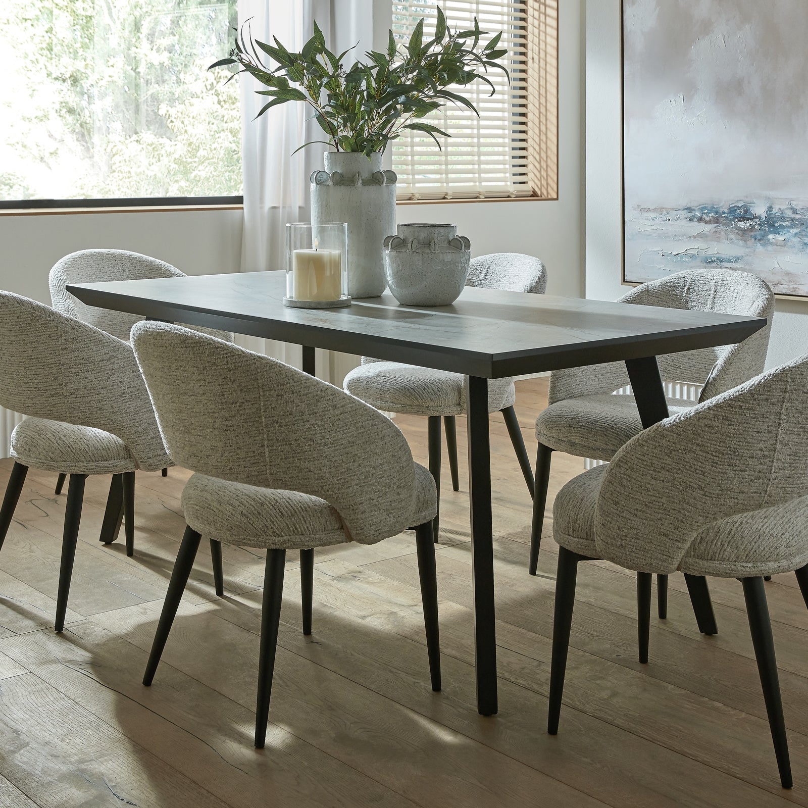 Dine and Dwell Wrexham dining table, rectangular wood table for modern and traditional dining rooms, elegant and versatile design