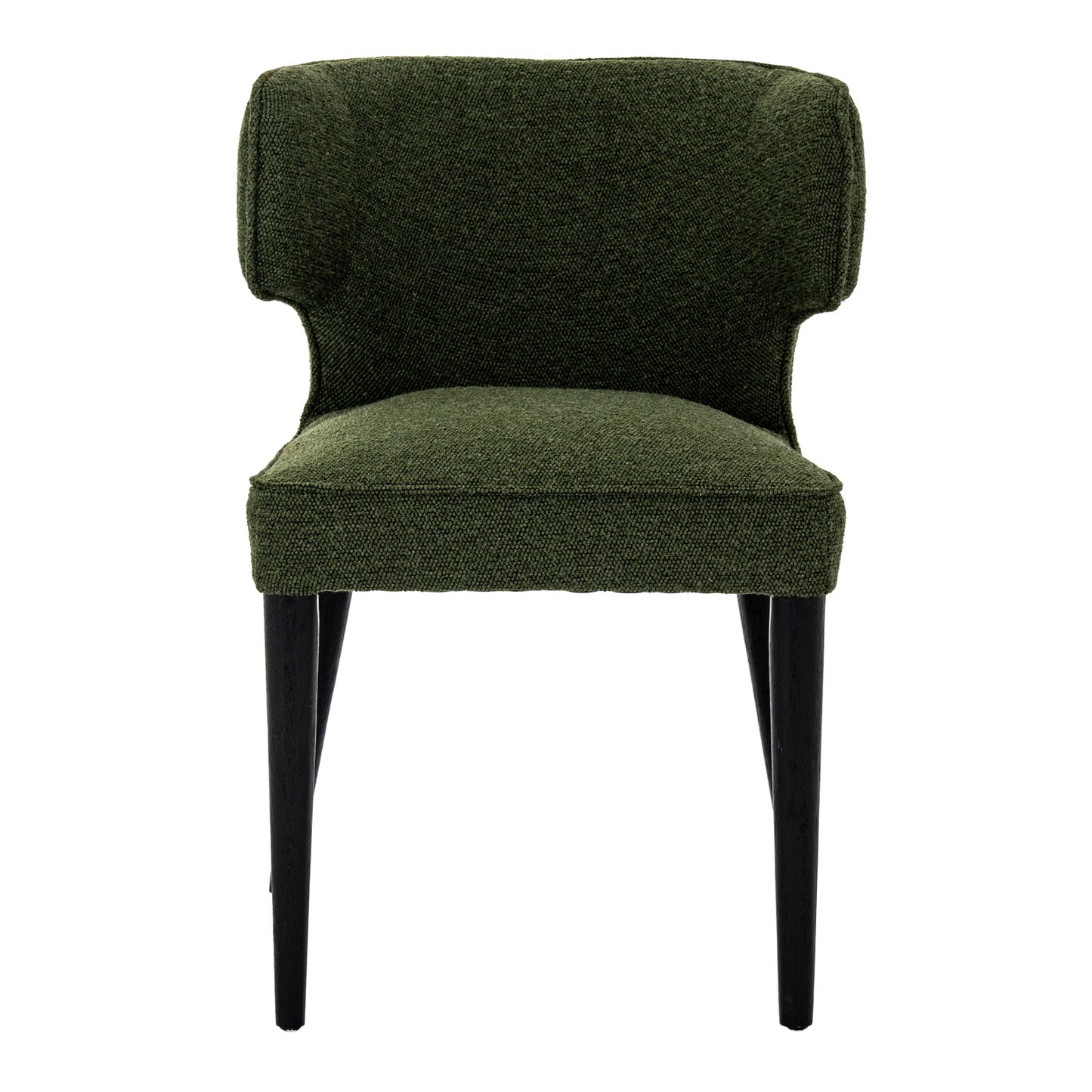 Dine and Dwell Derby dining chair with moss green upholstered fabric and wooden legs, stylish and comfortable for dining rooms.