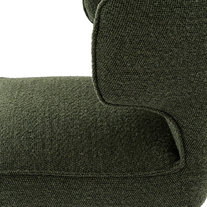 Dine and Dwell Derby dining chair with moss green upholstered fabric and wooden legs, modern and comfortable for dining rooms