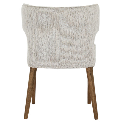 Dine and Dwell Derby dining chair with mist grey upholstered fabric and wooden legs, modern and stylish for dining rooms.
