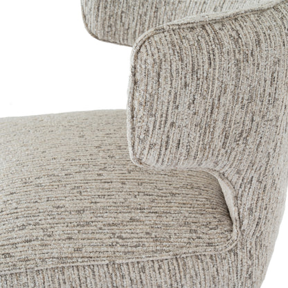 Dine and Dwell Derby dining chair with mist grey upholstered fabric and wooden legs, designed for modern dining spaces.