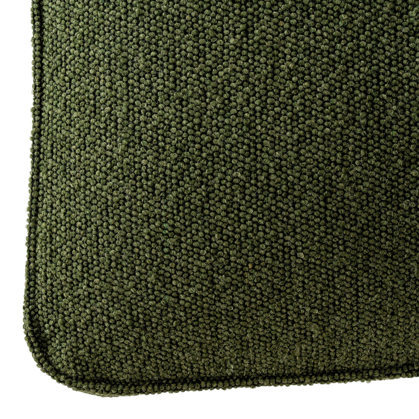 Dine and Dwell Derby bar stool with moss green upholstered fabric seat and wooden legs, modern and stylish furniture piece.
