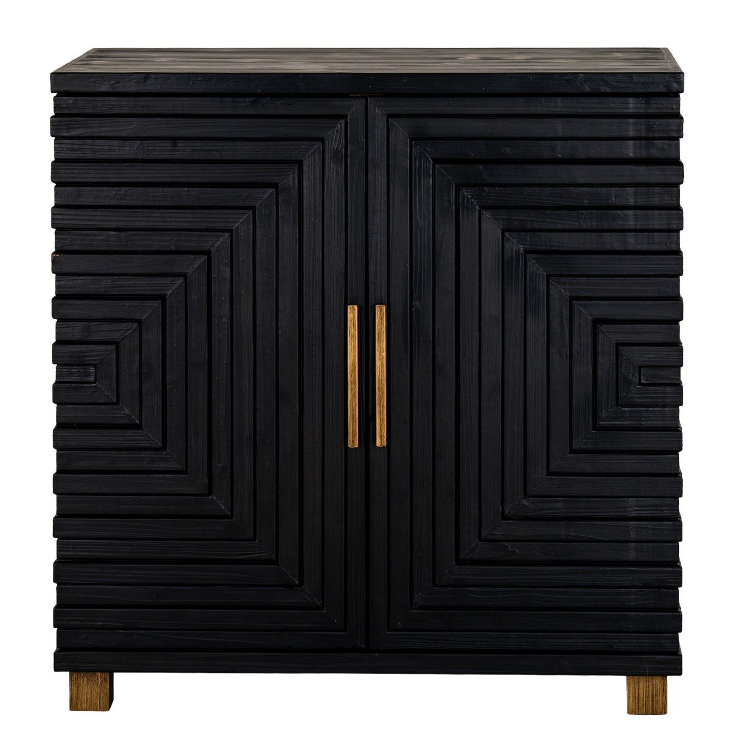 Dine and Dwell Lincoln black wood sideboard with two doors, modern storage furniture for dining or living room.