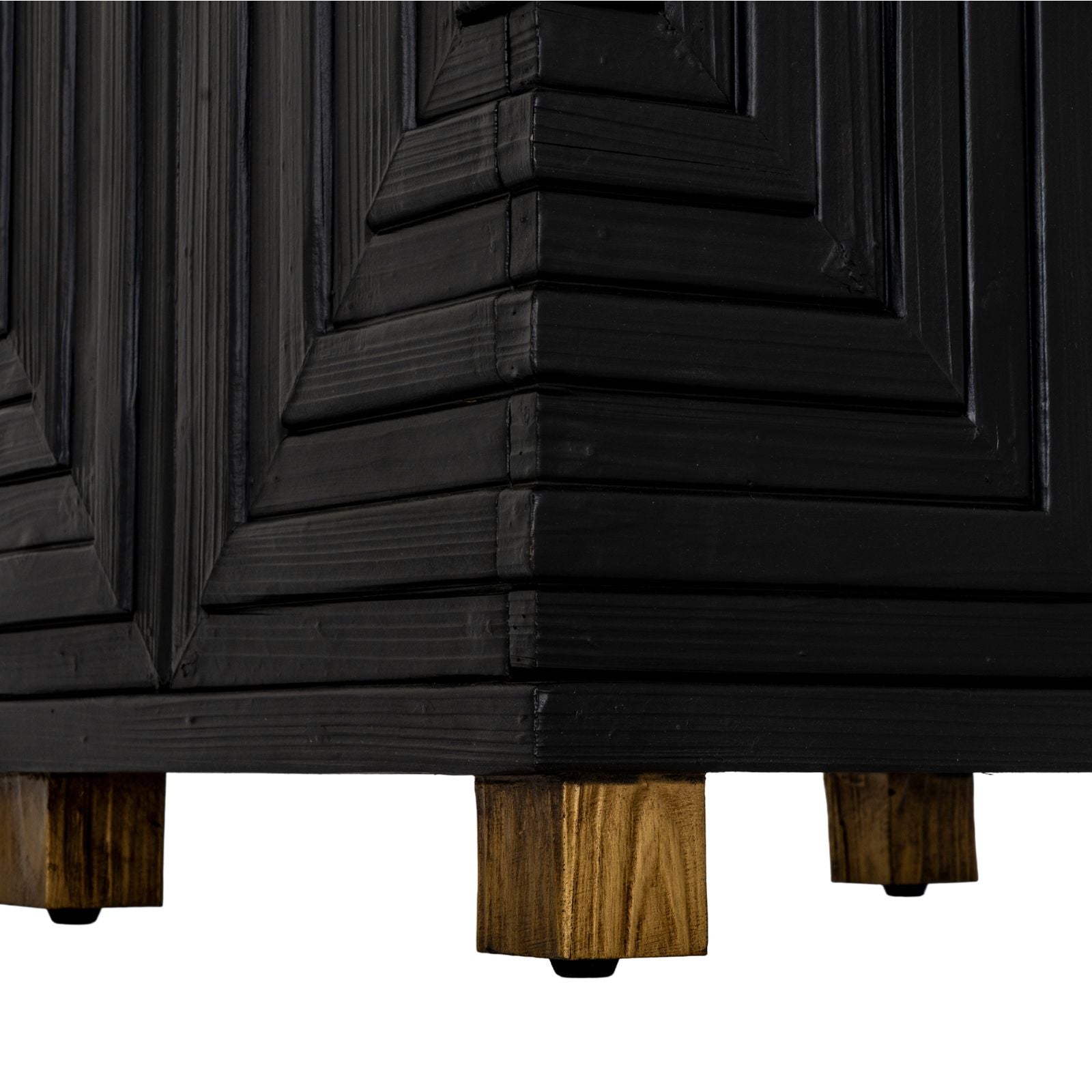 Dine and Dwell Lincoln black wood 2-door side cupboard with sleek design and modern cabinet style.