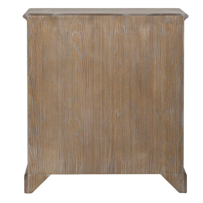 Brown wood Dine and Dwell Leamington sideboard cabinet with two drawers and two doors, featuring a sleek modern design.
