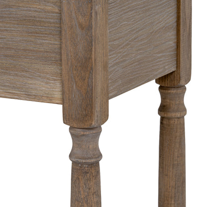 Dine and Dwell Leamington brown wood sideboard with three drawers and a shelf, ideal for living room storage.