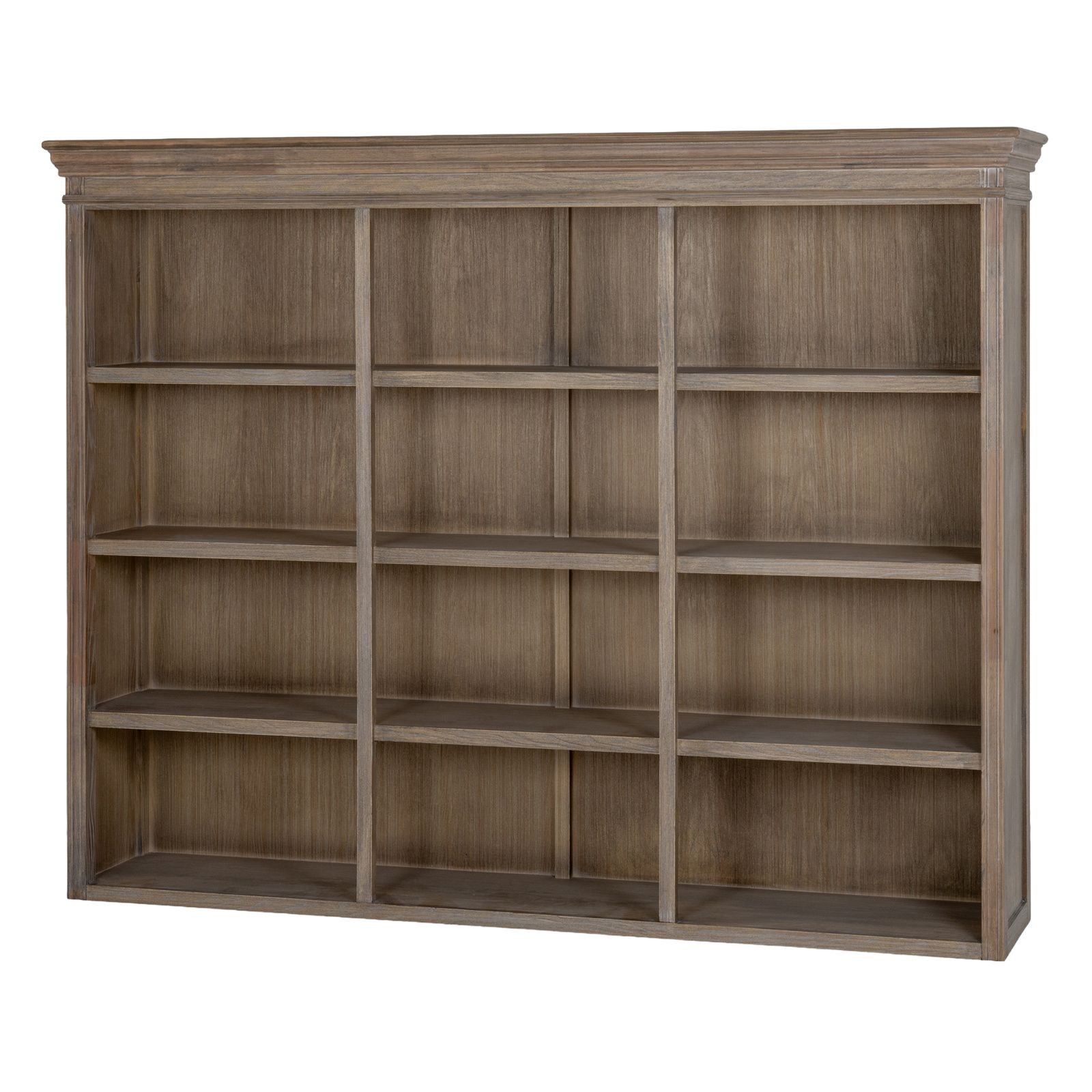 Dine and Dwell Leamington large brown wood sideboard with three shelves and dresser top for stylish storage.