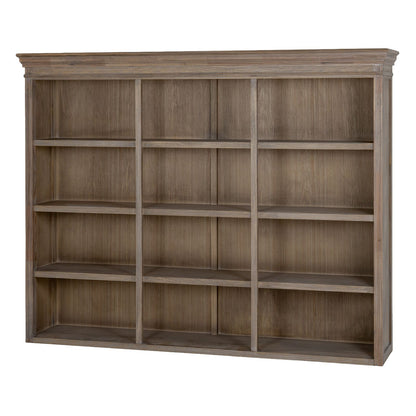 Dine and Dwell Leamington large brown wood sideboard with three shelves and dresser top for stylish storage.