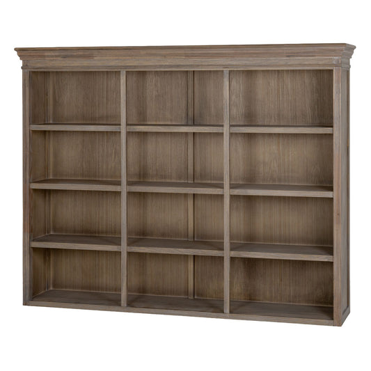 Dine and Dwell Leamington large brown wood sideboard with three shelves and dresser top for stylish storage.