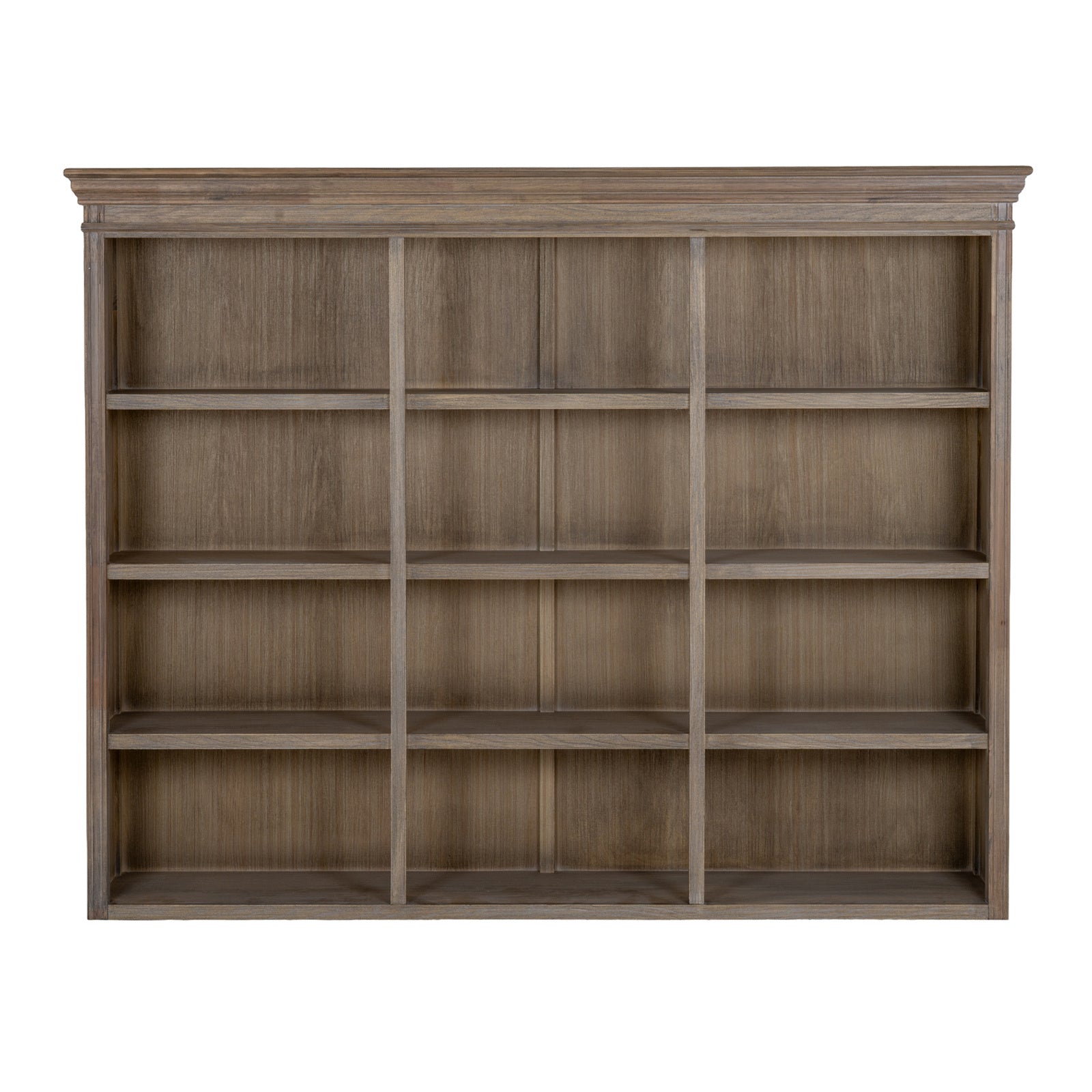 Dine and Dwell Leamington large brown wood sideboard with three shelves and a dresser top, ideal for storage and display.