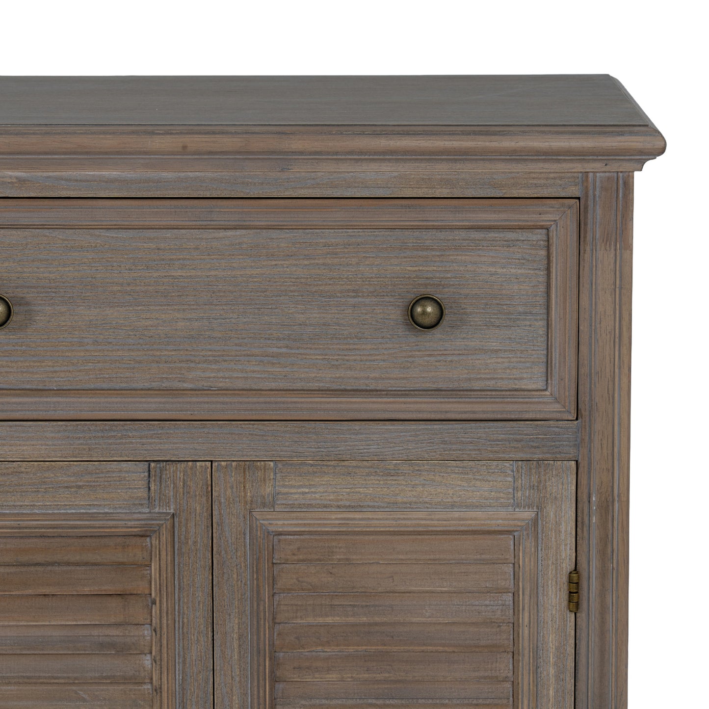 Dine and Dwell Leamington large brown wood sideboard with six doors and three drawers, modern storage furniture for living room.