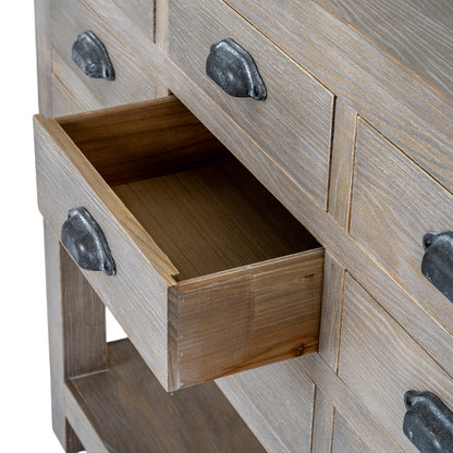 Dine and Dwell Tunbridge 9-drawer sideboard with display shelf, large storage chest for dining rooms and kitchens.