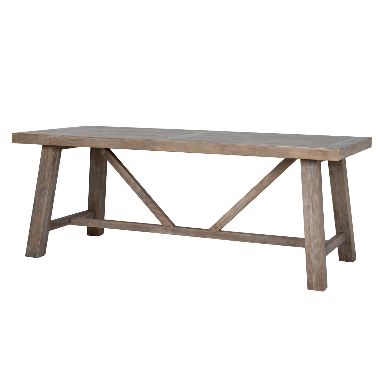 Dine and Dwell Tunbridge large dining table with wood finish, ideal for dining rooms and kitchens, showcasing spacious tabletop.