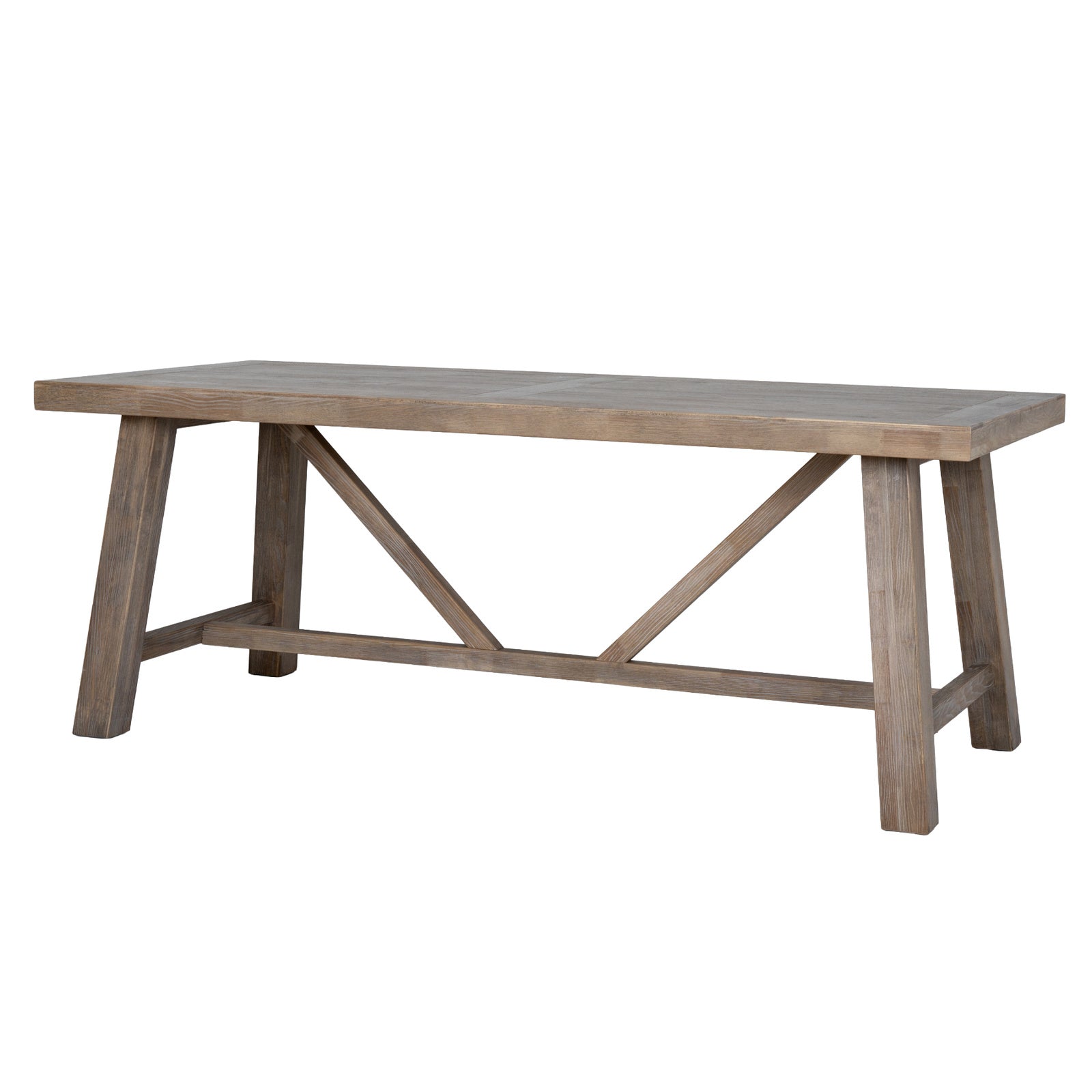 Dine and Dwell Tunbridge large dining table with wood finish, ideal for dining rooms and kitchens, showcasing spacious tabletop.