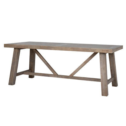 Dine and Dwell Tunbridge large dining table with wood finish, ideal for dining rooms and kitchens, showcasing spacious tabletop.