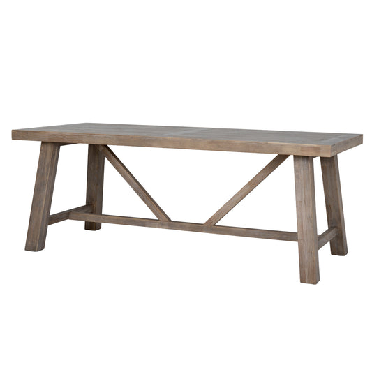 Dine and Dwell Tunbridge large dining table with wood finish, ideal for dining rooms and kitchens, showcasing spacious tabletop.