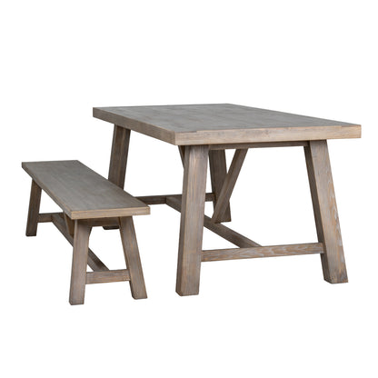 Solid wood Tunbridge Large Dining Bench by Dine and Dwell, perfect for dining rooms and kitchens, showcasing its sturdy construction.